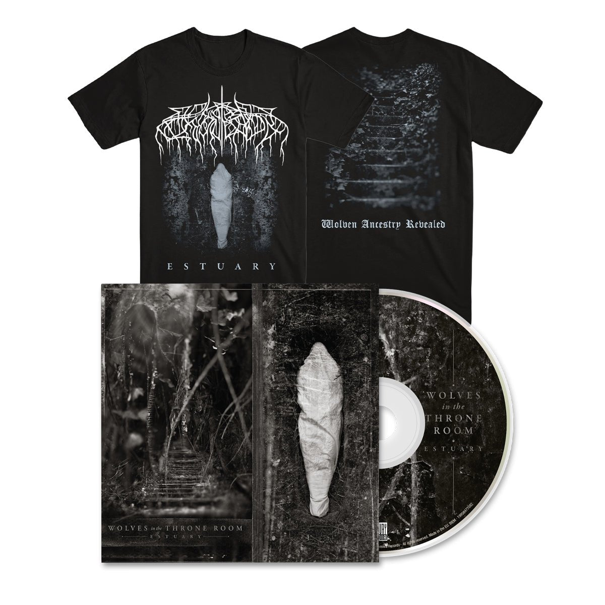 WOLVES IN THE THRONE ROOM "Estuary" CD + T-Shirt Bundle - Evil Greed