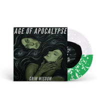 AGE OF APOCALYPSE &quot;Grim Wisdom&quot; LP BLACK IN CLEAR NEON GREEN W WHITE SPLATTER