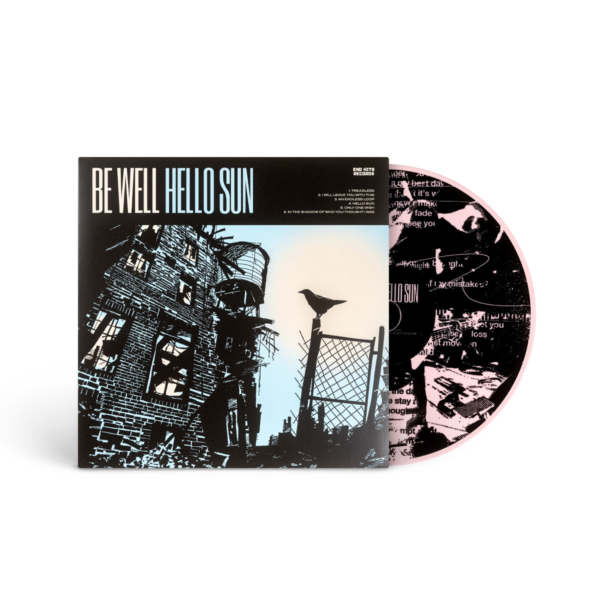 BE WELL &quot;Hello Sun&quot; 12&quot; BABY PINK W SCREENPRINTED B-SIDE (EVIL GREED EXCLUSIVE)