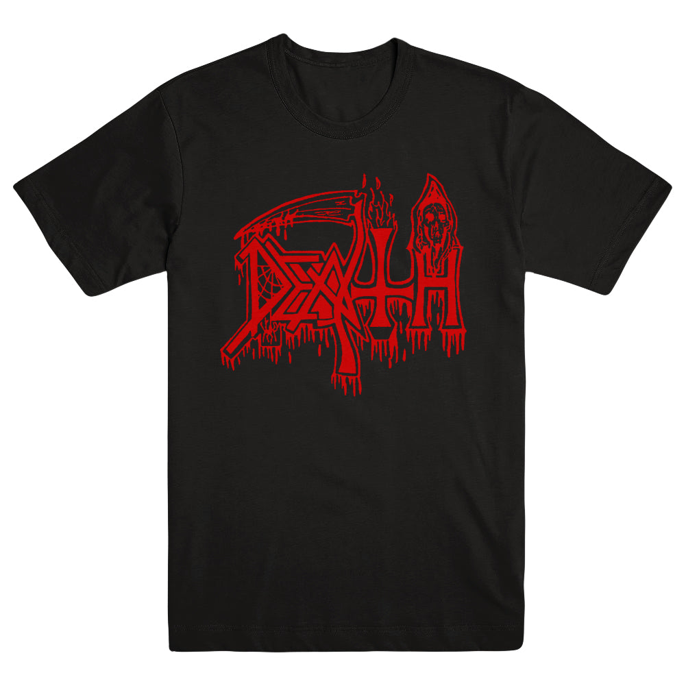 DEATH &quot;Classic Logo Red On Black&quot; T-Shirt