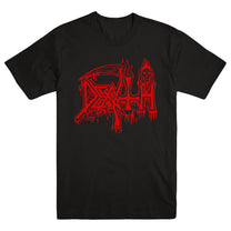 DEATH &quot;Classic Logo Red On Black&quot; T-Shirt