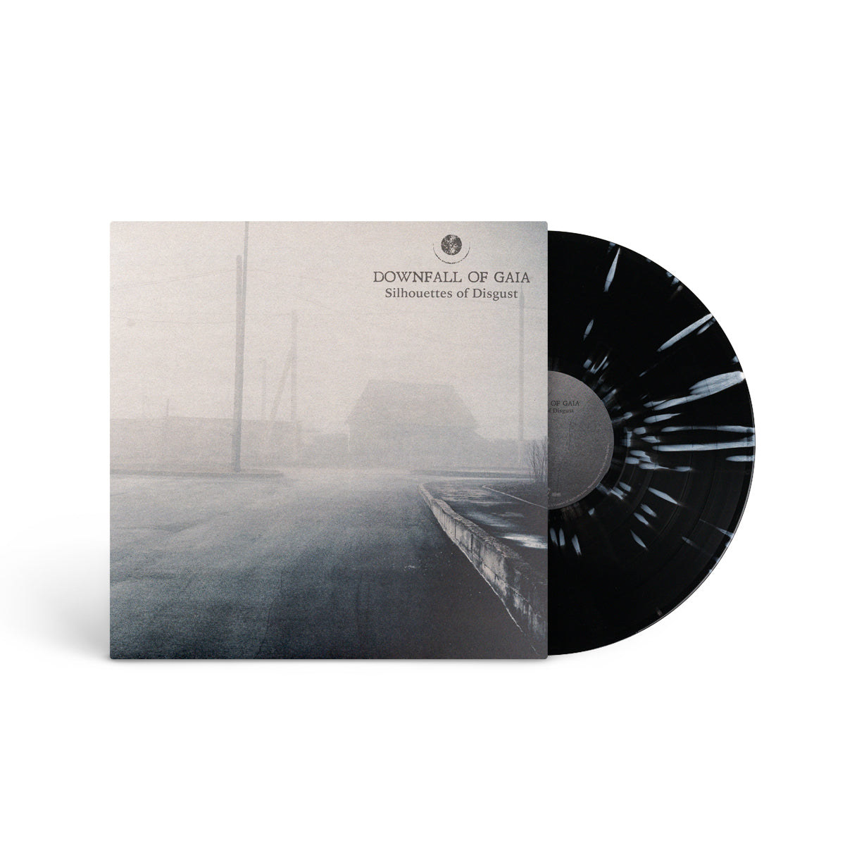 DOWNFALL OF GAIA &quot;Silhouettes Of Disgust&quot; LP BLACK W WHITE SPLATTER (EVIL GREED EXCLUSIVE)
