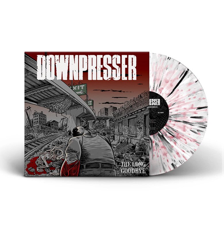 DOWNPRESSER &quot;The Long Goodbye &quot; LP CLEAR W OXBLOOD - BLACK &amp; SILVER SPLATTER