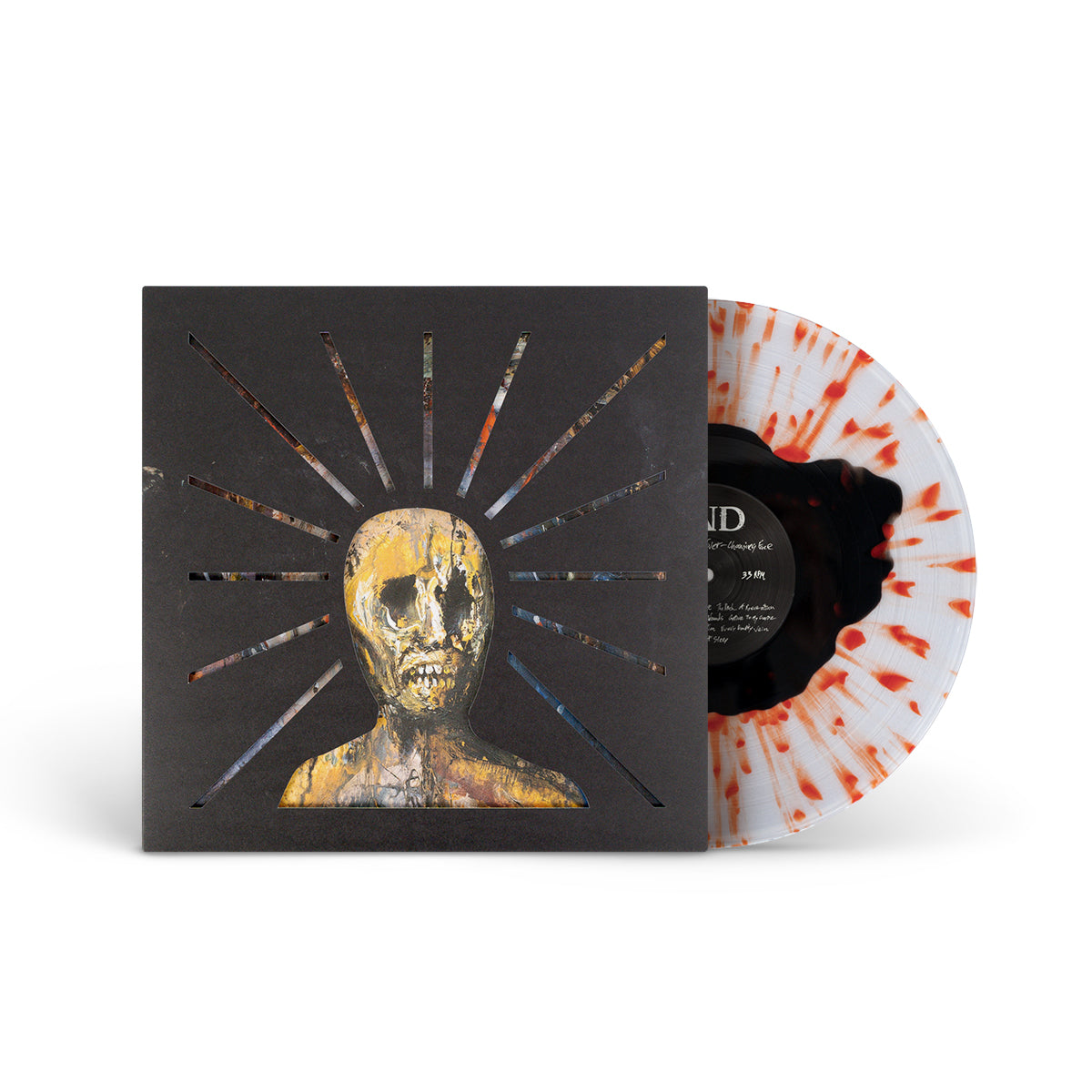 END &quot;Splinters From An Ever-Changing Face&quot; LP BLACK IN CLEAR + RED SPLATTER