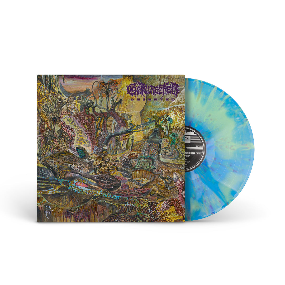 GATECREEPER &quot;Deserted&quot; LP CYAN MINT W NEON VIOLET, NEON MAGENTA &amp; METALLIC GOLD SPLATTER (EVIL GREED EXCLUSIVE)
