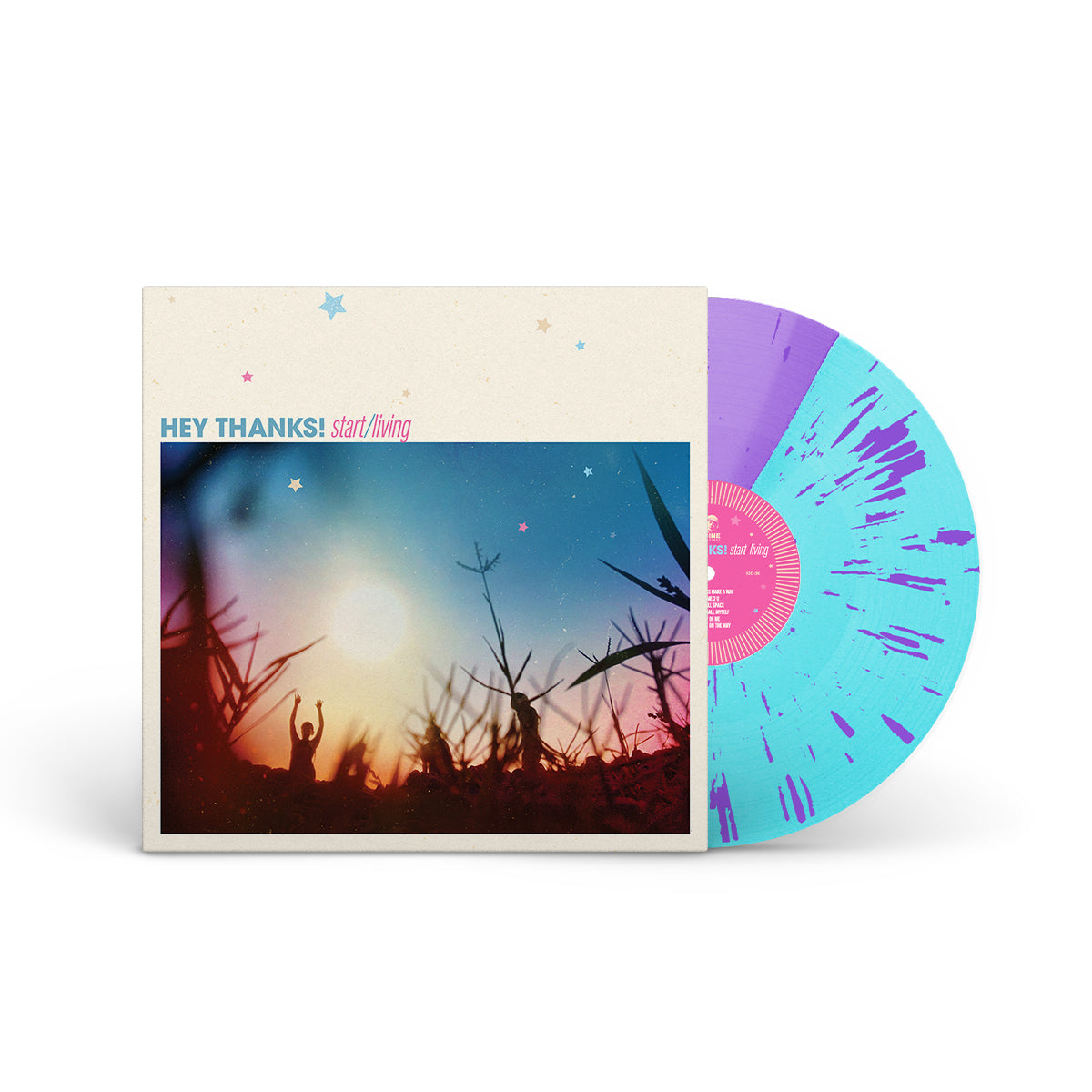 HEY THANKS! &quot;Start/Living&quot; LP BLUE VIOLET W BLUE SPLATTER