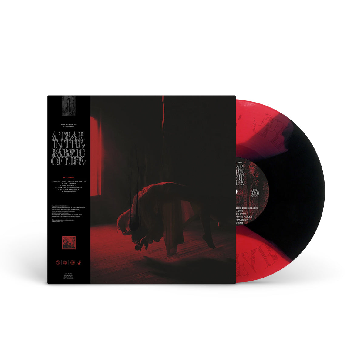 KNOCKED LOOSE &quot;A Tear In The Fabric Of Life&quot; LP BLOOD RED BLACK BLOOD RED STRIPE