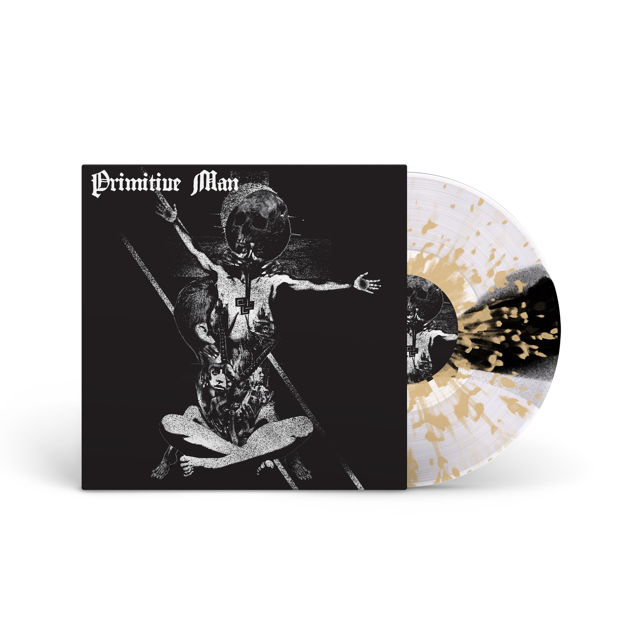 PRIMITIVE MAN "Insurmountable" 12" CLEAR BLACK STRIPED W GOLD SPLATTER