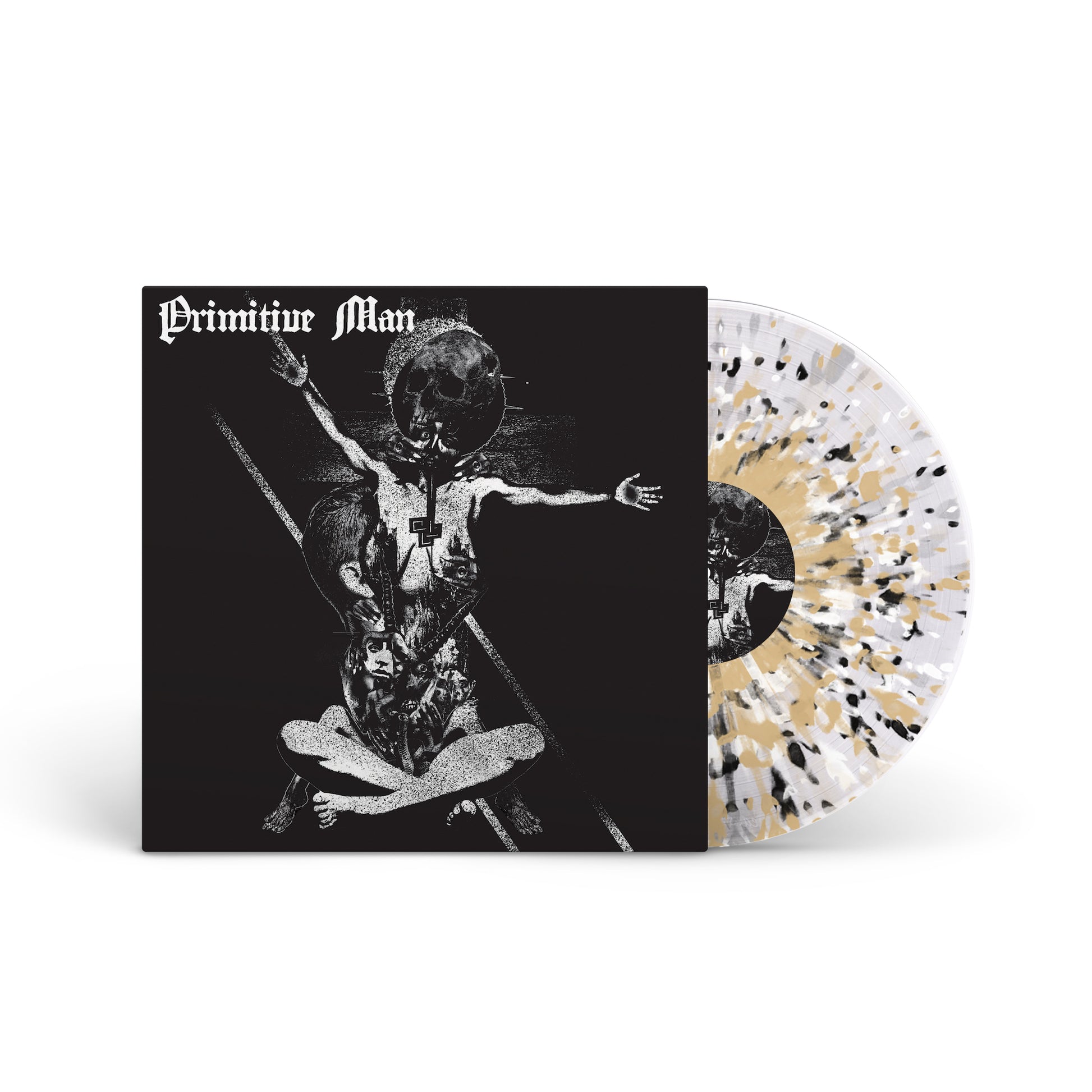 PRIMITIVE MAN "Insurmountable" 12" CLEAR W BLACK &amp; WHITE &amp; GOLD SPLATTER