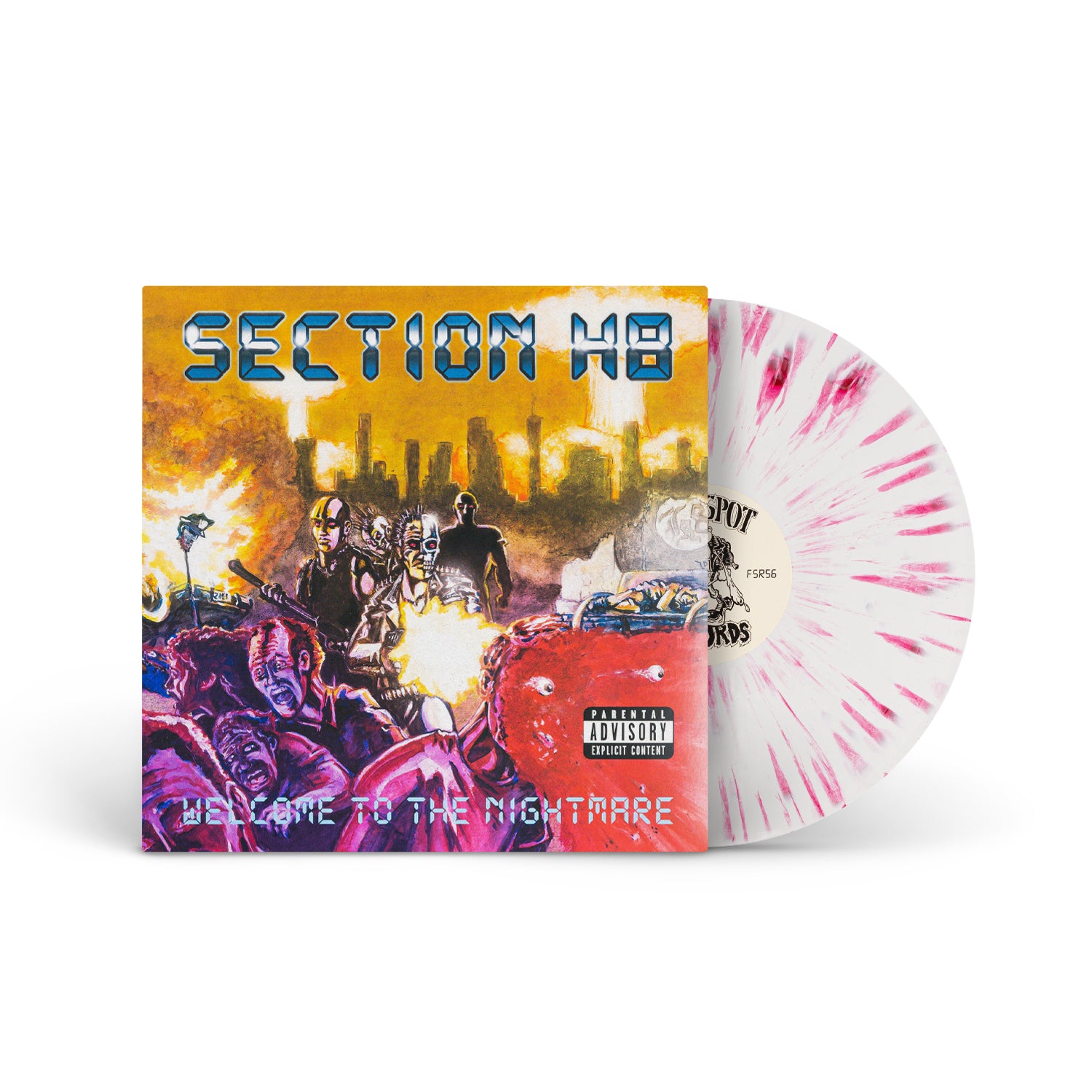 SECTION H8 &quot;Welcome To The Nightmare&quot; LP WHITE W RED SPLATTER (EVIL GREED EXCLUSIVE)
