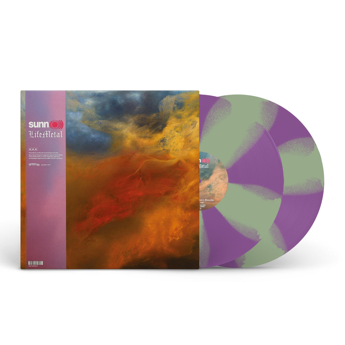 SUNN O))) &quot;Life Metal&quot; 2xLP PURPLE GREEN PINWHEEL