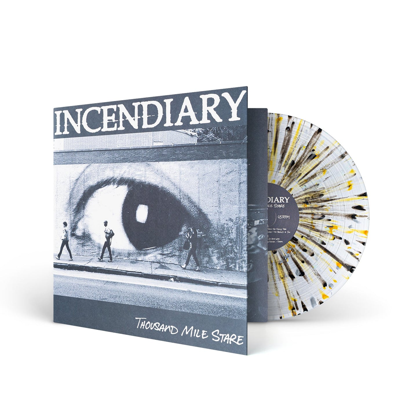 INCENDIARY "Thousand Mile Stare" LP CLEAR W SILVER, ELECTRIC BLUE, ORANGE &amp; BLACK SPLATTER