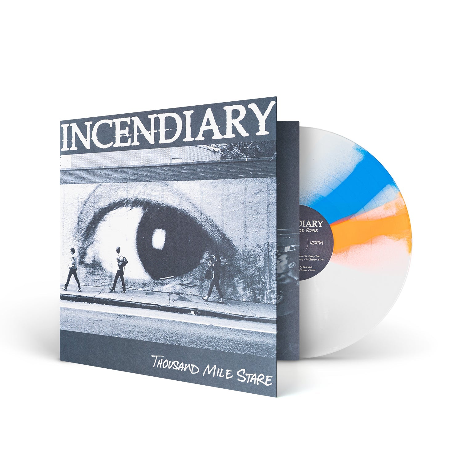 INCENDIARY "Thousand Mile Stare" LP NEON ORANGE CYAN TWIST IN WHITE