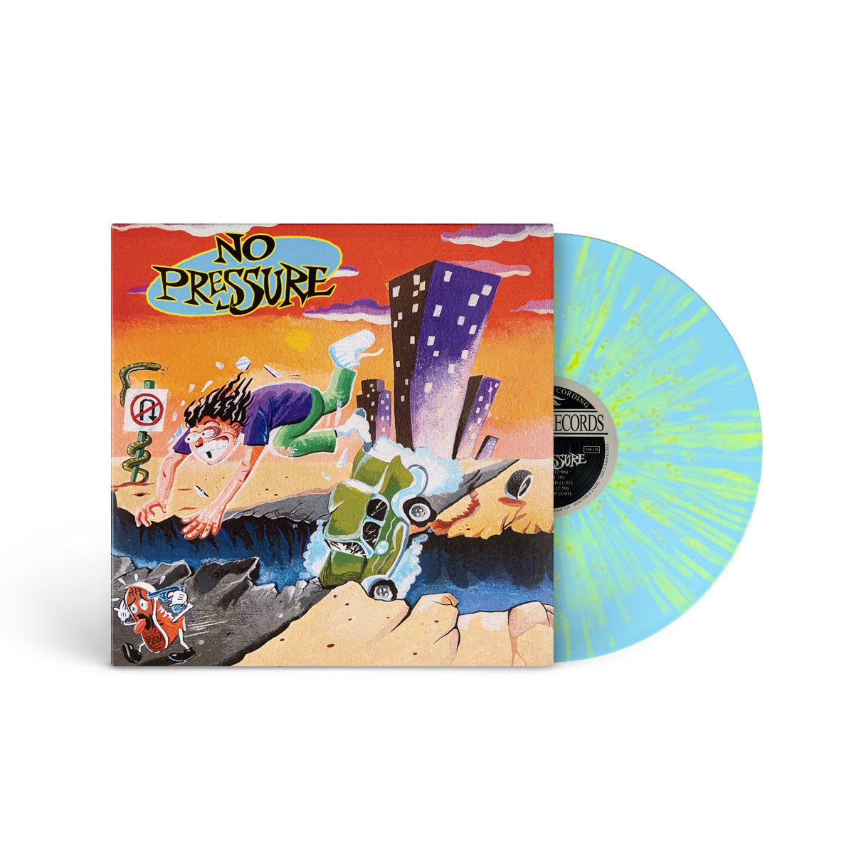 NO PRESSURE "No Pressure" LP BABY BLUE W NEON GREEN SPLATTER